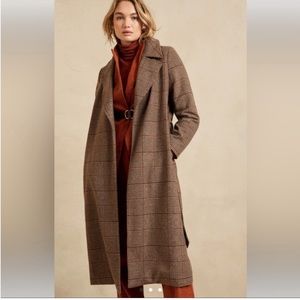 Banana republic Jackie plaid coat NWOT